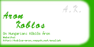 aron koblos business card